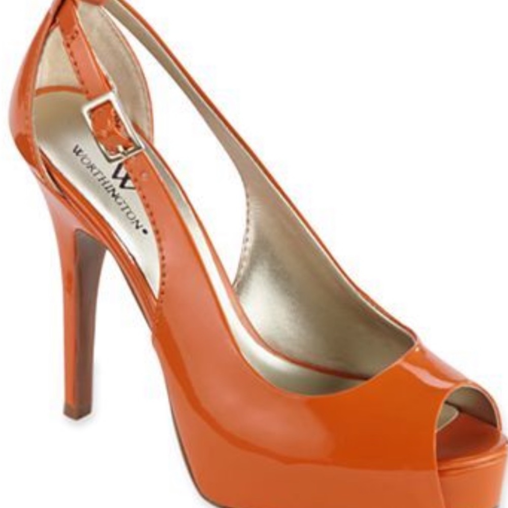 Worthington Kairo Patent Peep-Toe Pumps